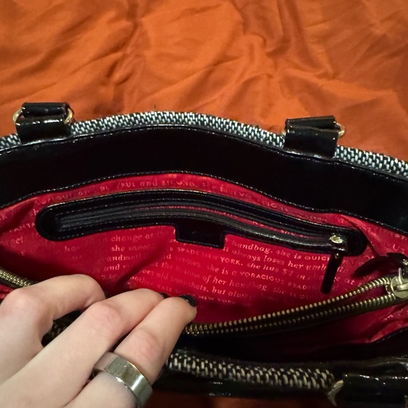 Kate Spade herringbone button purse - Picture 2 of 3